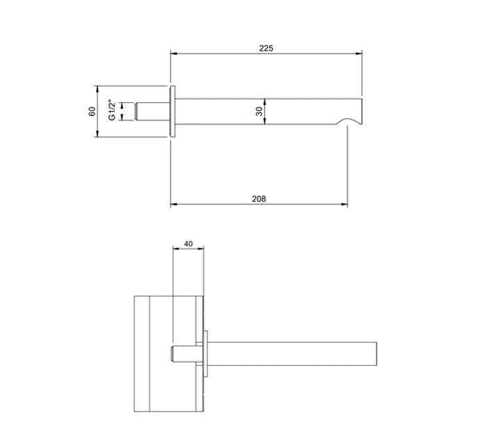 Villeroy & Boch Loop & Friends Wall Mounted Bath Spout In Chrome