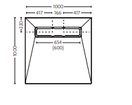 Impey Aqua-Dec Linear 4 Wetroom Tray 600mm Drain