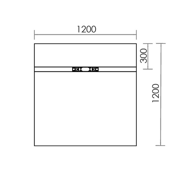 Abacus Elements Linear Uno Wet Room Kit With End Drain Matt Black Cover