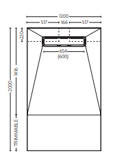 Impey Aqua-Dec Linear 4 Wetroom Tray 600mm Drain