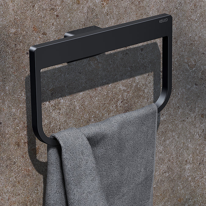 Keuco Aveno Matt Black Towel Ring