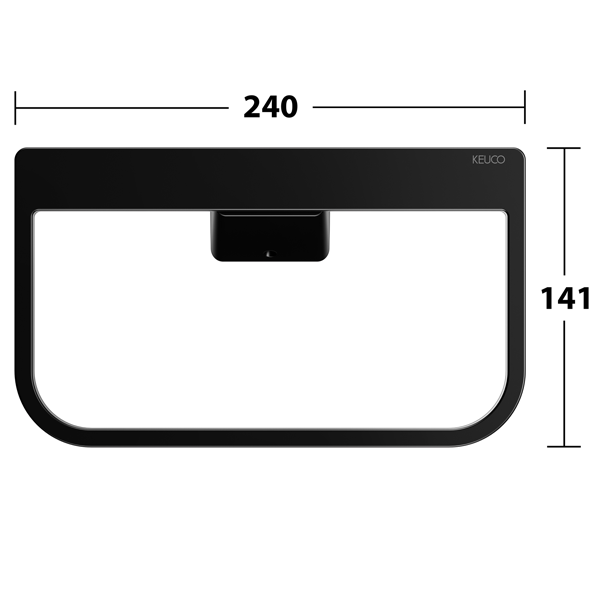 Keuco Aveno Matt Black Towel Ring