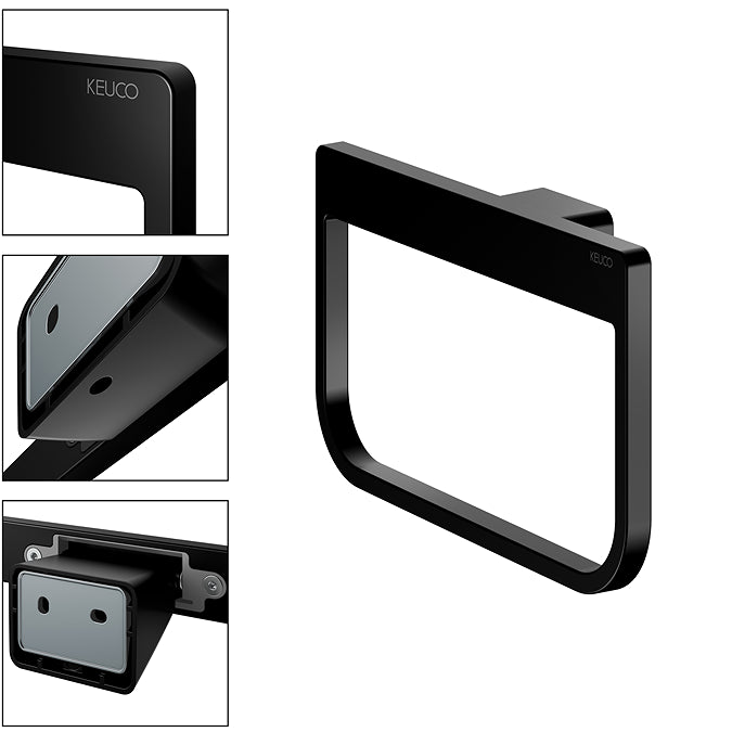 Keuco Aveno Matt Black Towel Ring