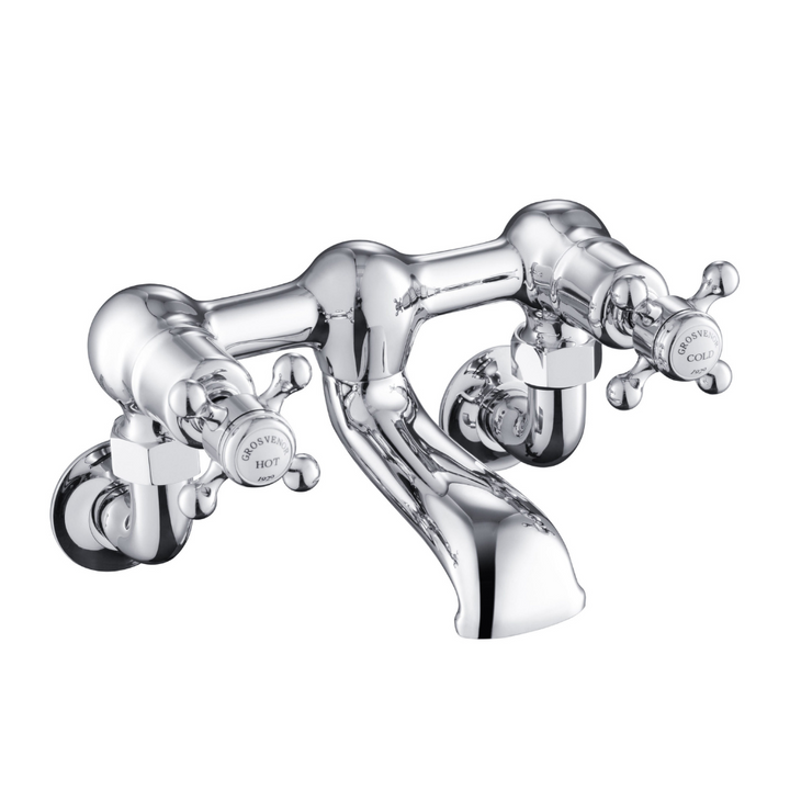JTP Grosvenor Cross Wall Mounted Bath Filler In Chrome