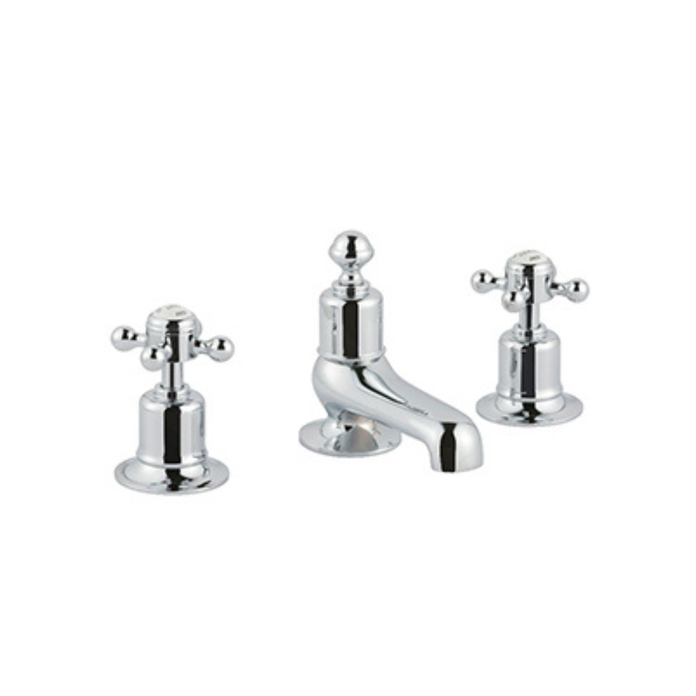 JTP Grosvenor Cross 3 Hole Basin Mixer In Chrome