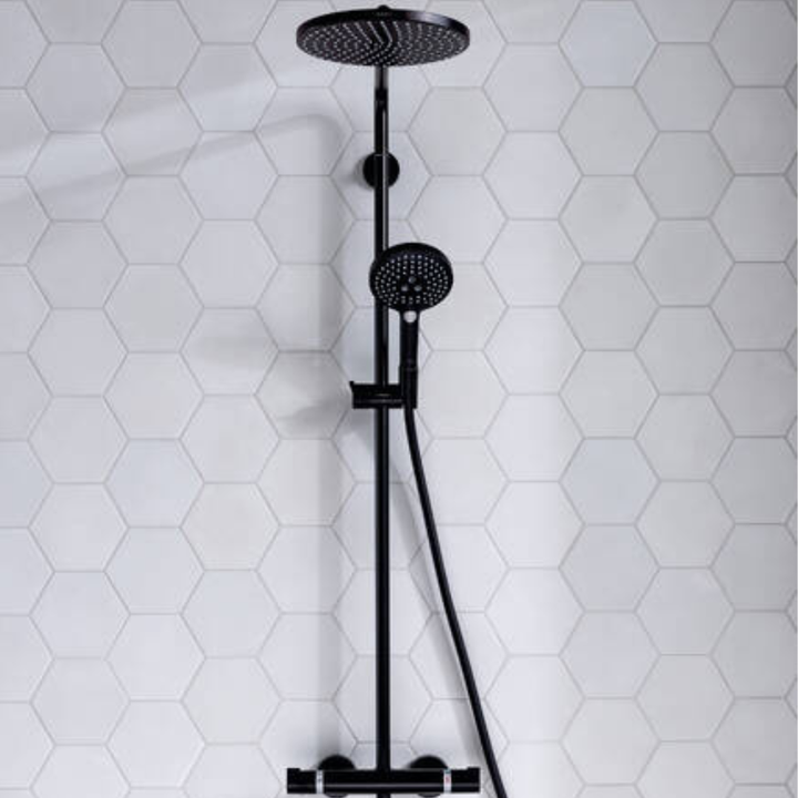 Hansgrohe Raindance Select S Showerpipe 240 1Jet with PowderRain In Matt Black