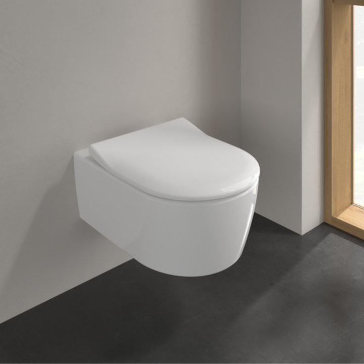 Villeroy & Boch Avento Rimless Wall Hung Toilet With Slim Soft Close Seat