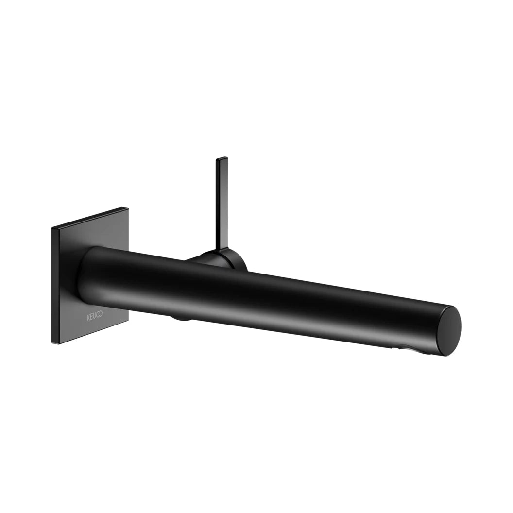Keuco IXMO Pure Square Wall Mounted Single Lever Basin Mixer In Matt Black