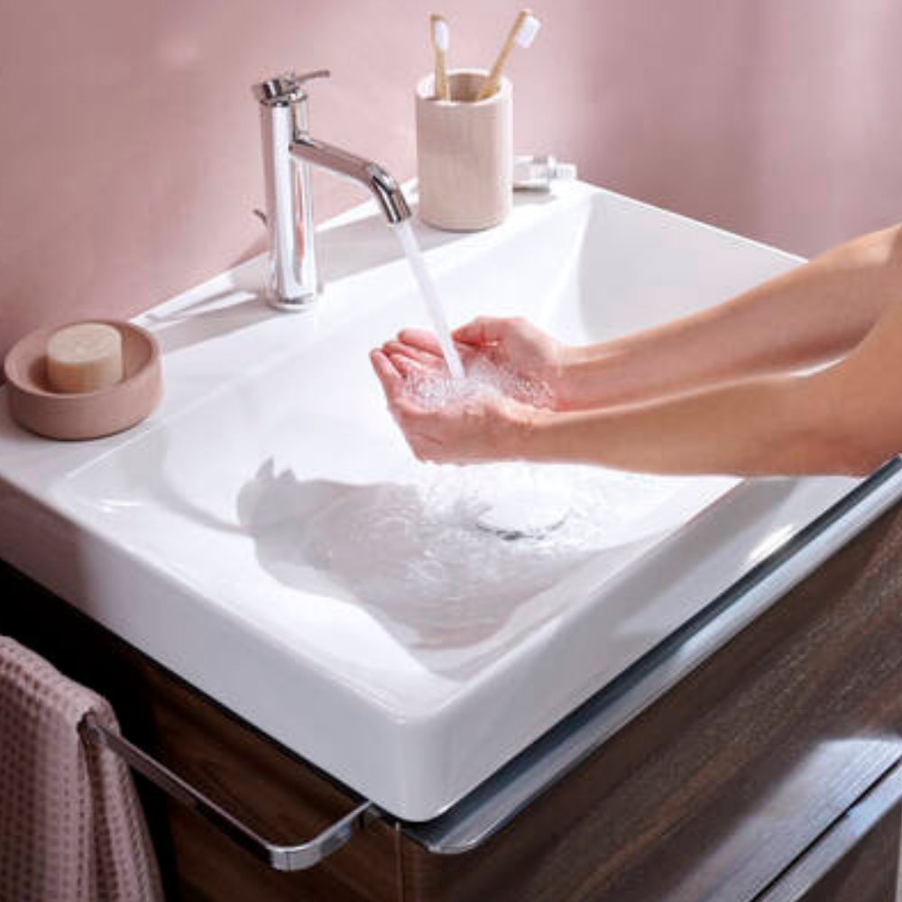 Hansgrohe Tecturis S Single Lever Basin Mixer 110 EcoSmart+ with Pop-Up Waste Set In Chrome