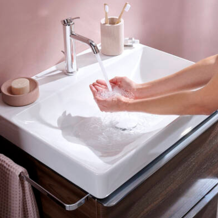 Hansgrohe Tecturis S Single Lever Basin Mixer 110 EcoSmart+ with Pop-Up Waste Set In Chrome
