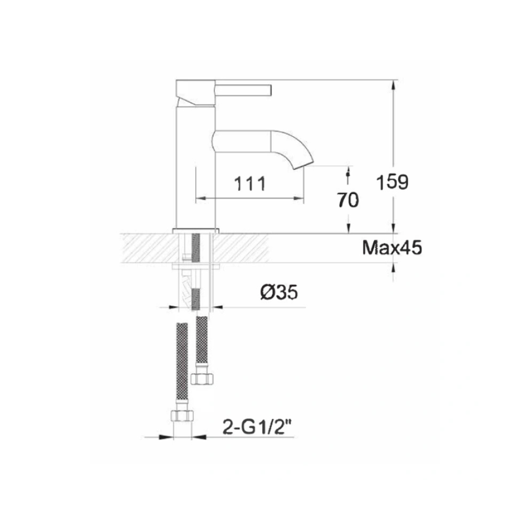 JTP Florence Single Lever Basin Mixer In Chrome