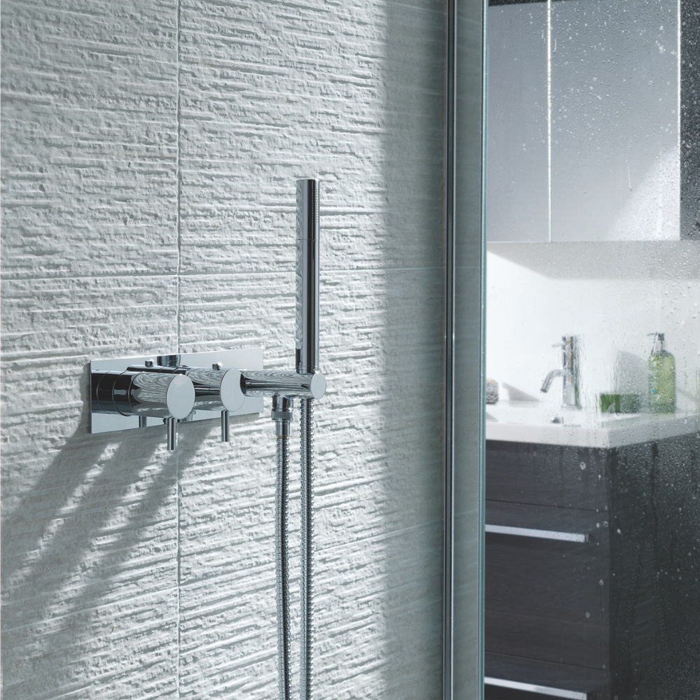 JTP Florence 2 Outlet 2 Handle Thermostatic Shower Valve with Handset In Chrome