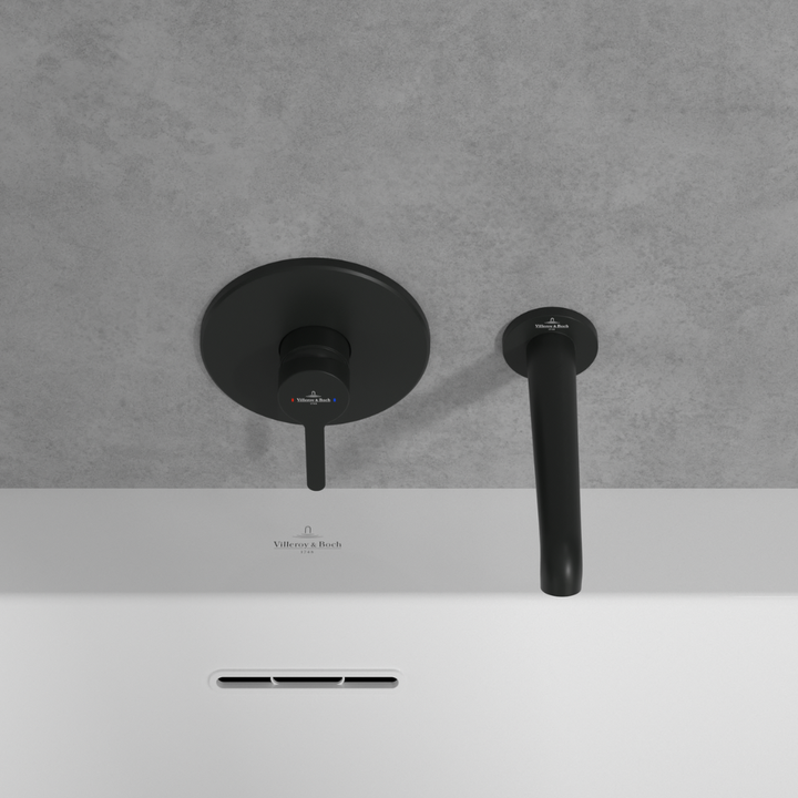 Villeroy & Boch Skyla Wall Mounted Bath Spout In Matt Black