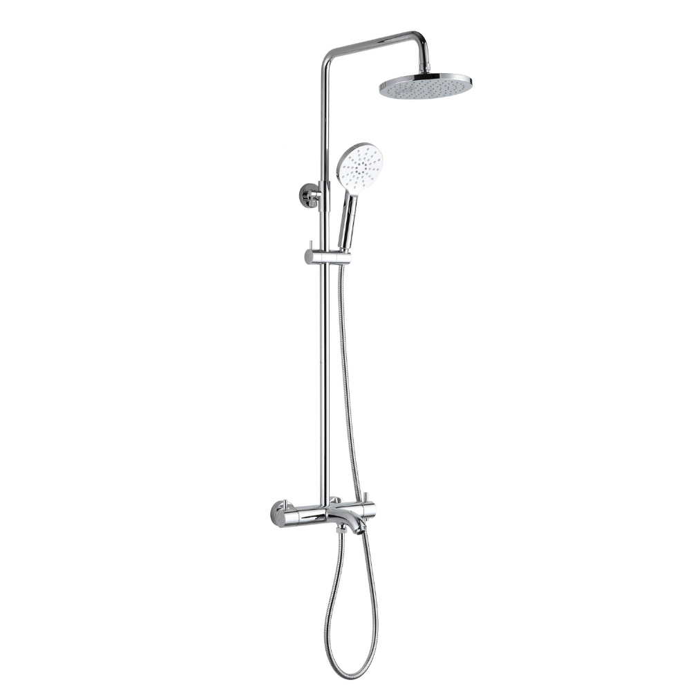 JTP Florence Adjustable Overhead Shower With Handset & Bath Spout In Chrome