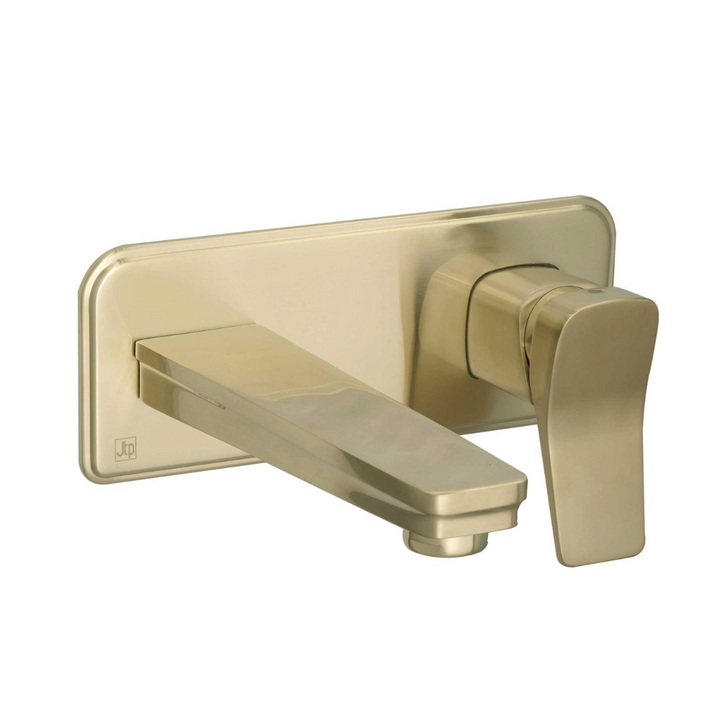 JTP HIX Brushed Brass Single Lever Wall Mounted Basin Mixer