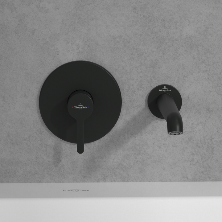 Villeroy & Boch Skyla Wall Mounted Bath Spout In Matt Black