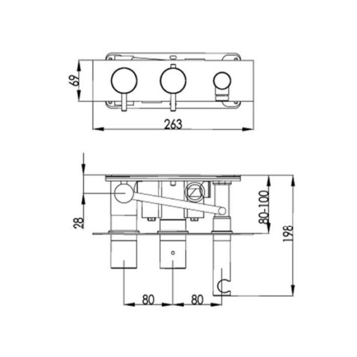 JTP Florence 2 Outlet 2 Handle Thermostatic Shower Valve with Handset In Chrome