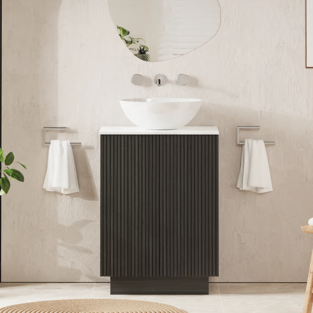Crosswater Limit 600mm Floorstanding Vanity Unit & Carrara Marble Worktop