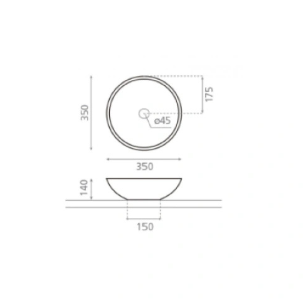 Crosswater Castellon Mini Countertop Basin