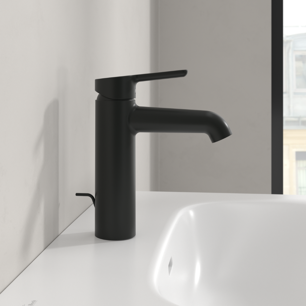 Villeroy & Boch Skyla Single Lever Basin Mixer With Pop-Up Waste In Matt Black