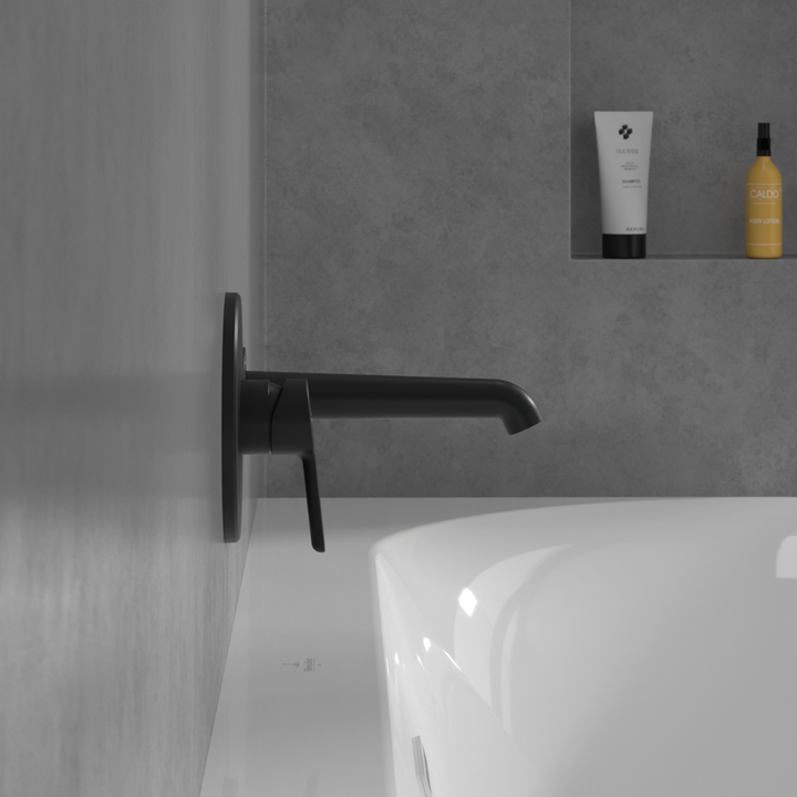 Villeroy & Boch Skyla Wall Mounted Bath Spout In Matt Black