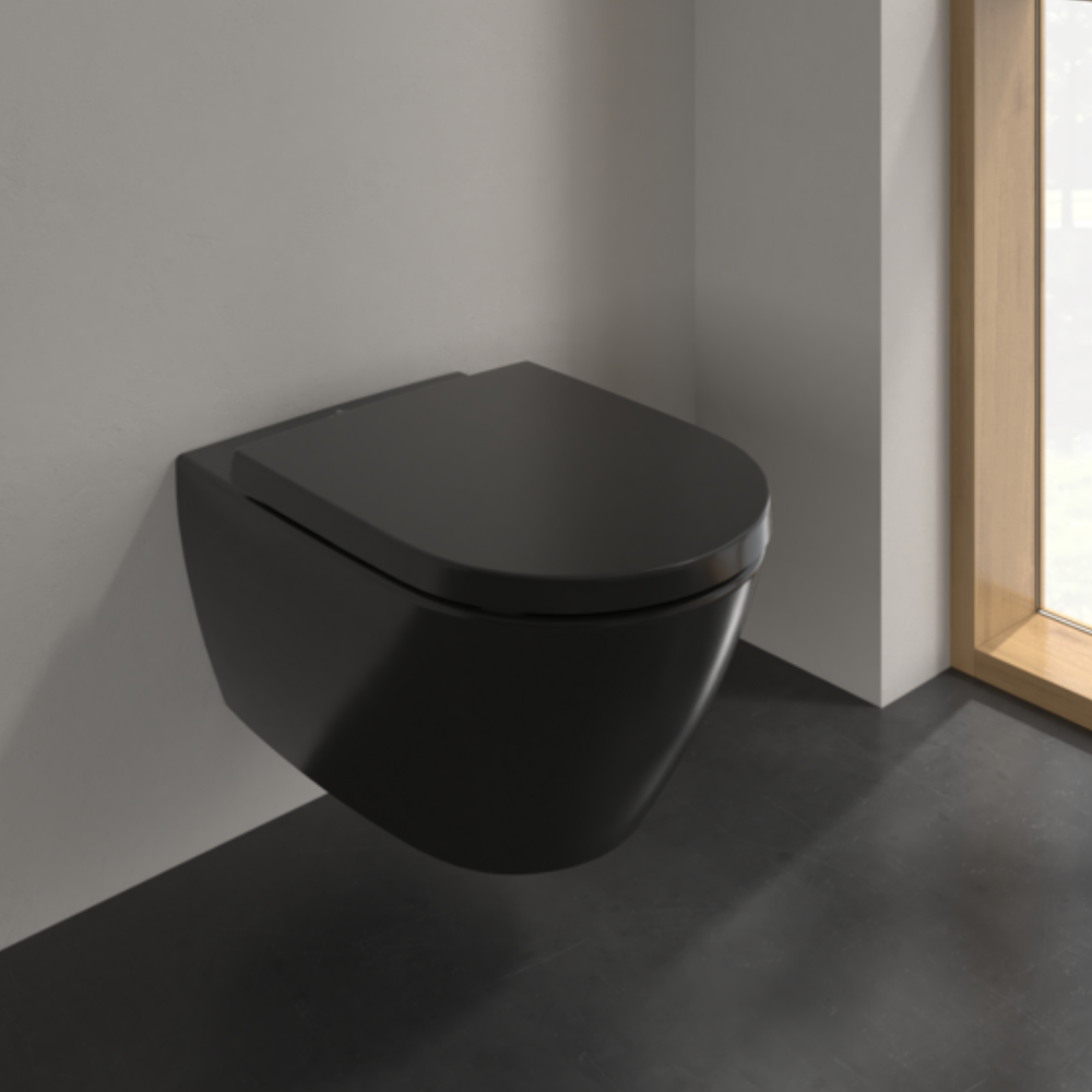 Villeroy & Boch Subway 2.0 Black Wall-Hung Toilet & Seat