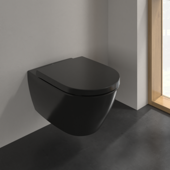 Villeroy & Boch Subway 2.0 Black Wall-Hung Toilet & Seat