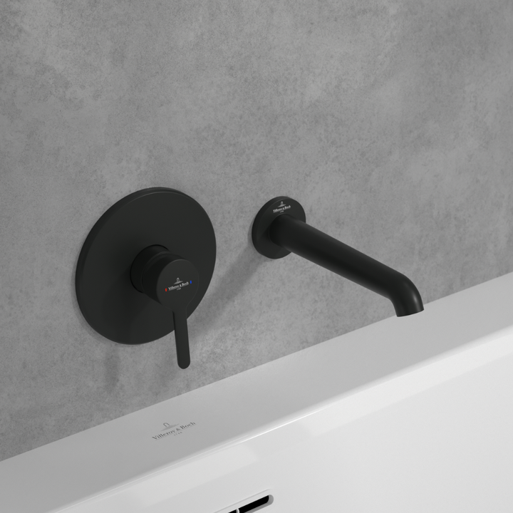 Villeroy & Boch Skyla Wall Mounted Bath Spout In Matt Black