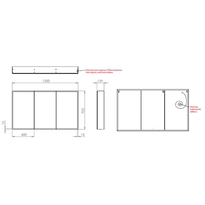 HIB Qubic 120 LED Aluminium Bathroom Cabinet