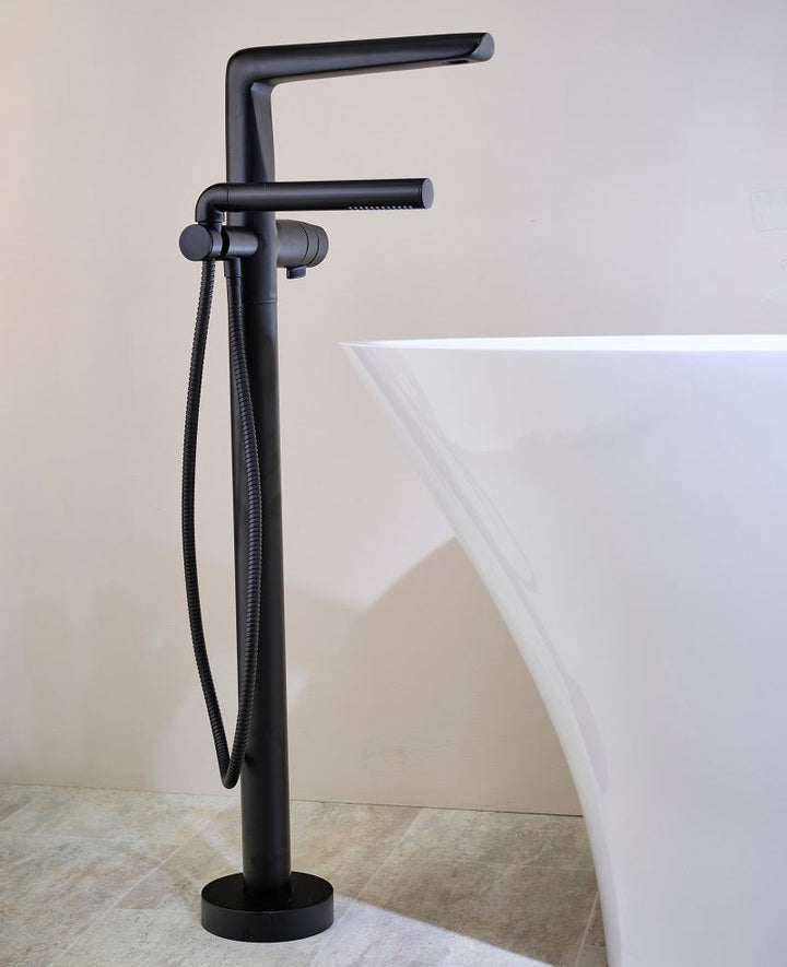 Riobel Parabola Freestanding Bath Mixer In Black