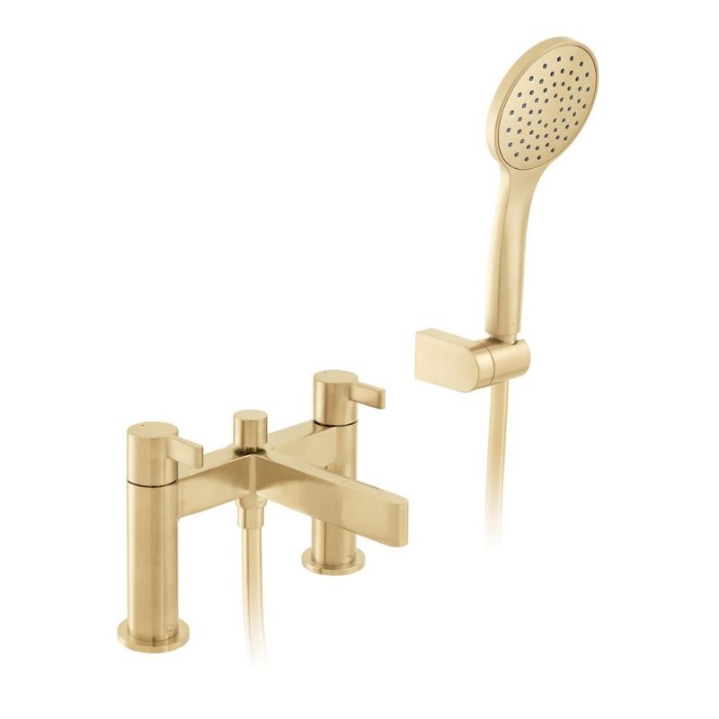 Vado Edit Bath Mixer Tap With Shower Kit In Brushed Gold – Bathrooms ...