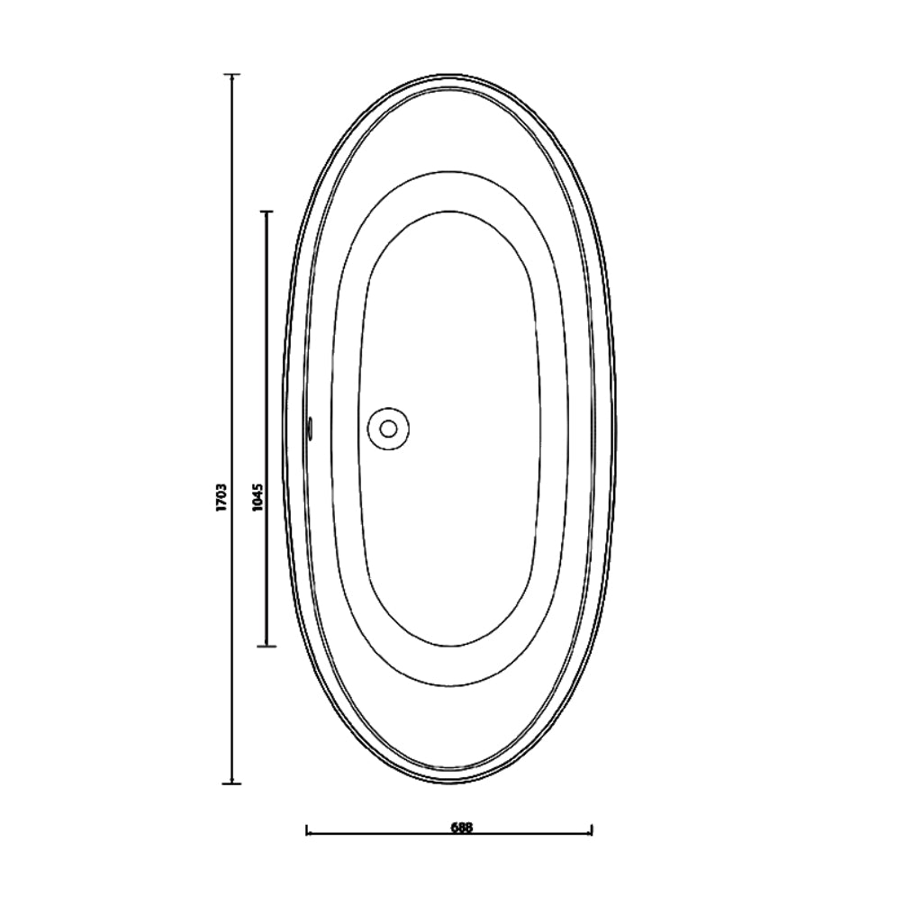 Abacus Varese 1700mm x 800mm Freestanding Bath