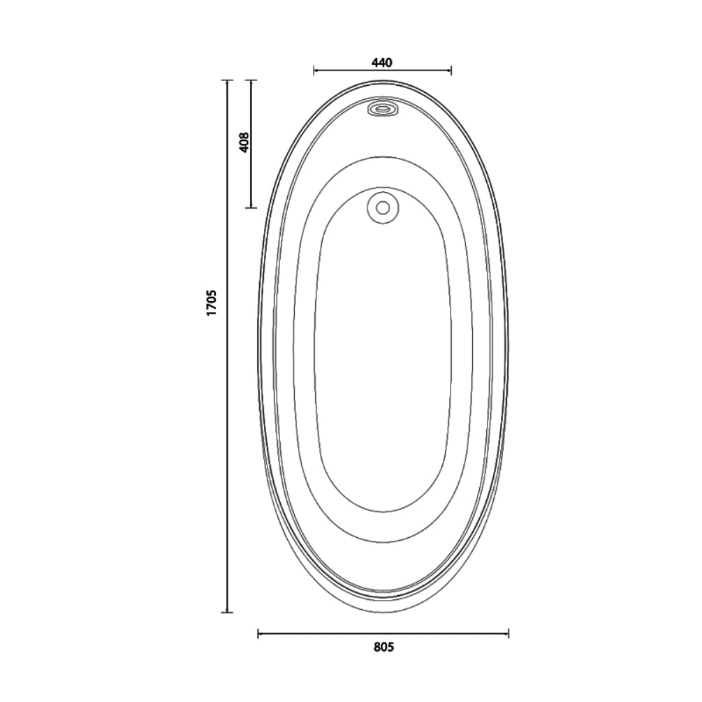 Abacus Varese S 1700mm x 800mm Freestanding Slipper Bath