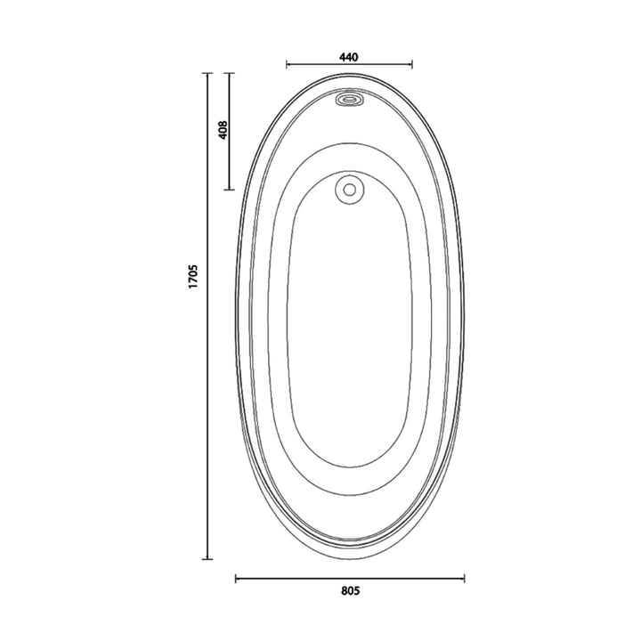 Abacus Varese S 1700mm x 800mm Freestanding Slipper Bath