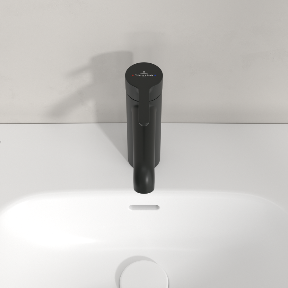 Villeroy & Boch Skyla Single Lever Basin Mixer With Pop-Up Waste In Matt Black