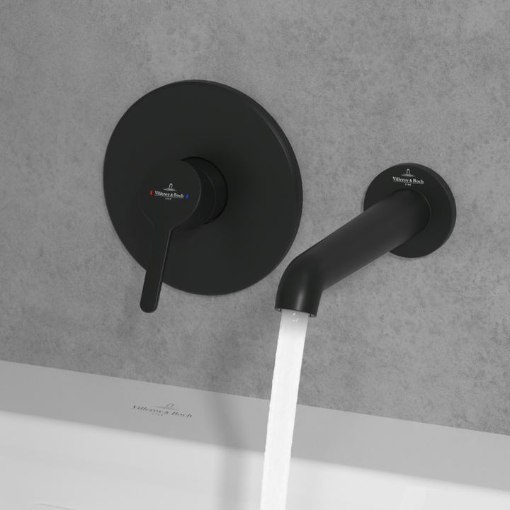 Villeroy & Boch Skyla Wall Mounted Bath Spout In Matt Black