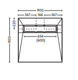 Impey Aqua-Dec Linear 4 Wetroom Tray 600mm Drain