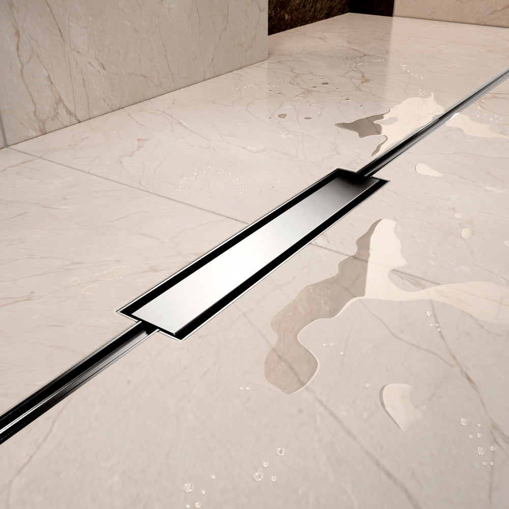 Abacus Elements Linear Uno Wet Room Kit With Offset Drain Stainless Steel Cover