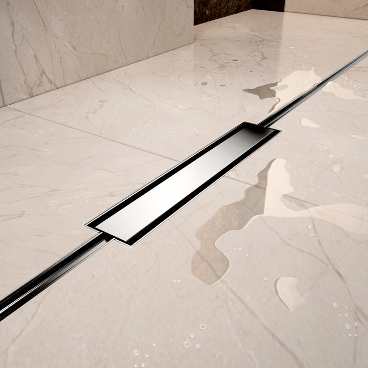 Abacus Elements Linear Uno Wet Room Kit With Offset Drain Stainless Steel Cover