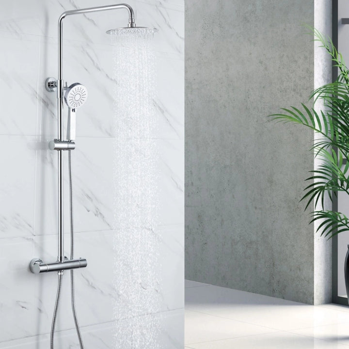 Abacus Emotion Thermostatic Exposed Slide Rail Shower Valve Kit Chrome