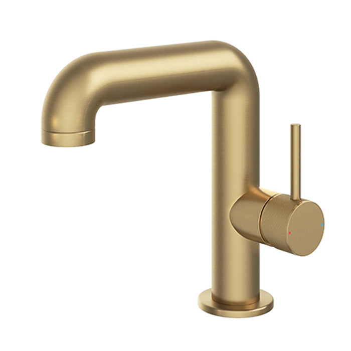 Abacus ISO Pro Side Lever Mono Basin Mixer Brushed Brass