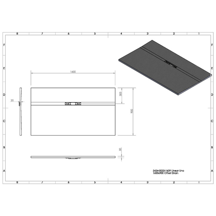 Abacus Elements Linear Uno Wet Room Kit With Offset Drain Stainless Steel Cover