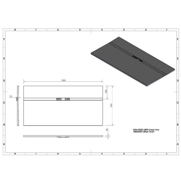 Abacus Elements Linear Uno Wet Room Kit With Offset Drain Stainless Steel Cover