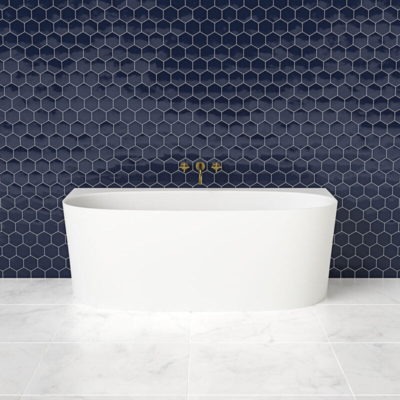 Ashton & Bentley Whitestone Selene 1580mm Back To Wall Bath
