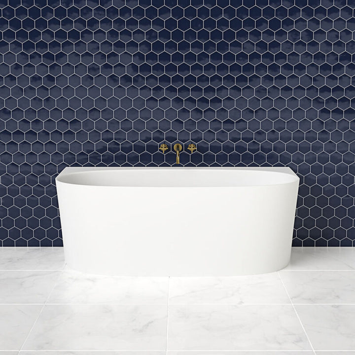 Ashton & Bentley Whitestone Selene 1580mm Back To Wall Bath