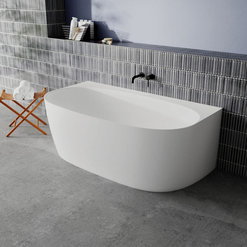 Ashton & Bentley Whitestone Selene 1580mm Back To Wall Bath