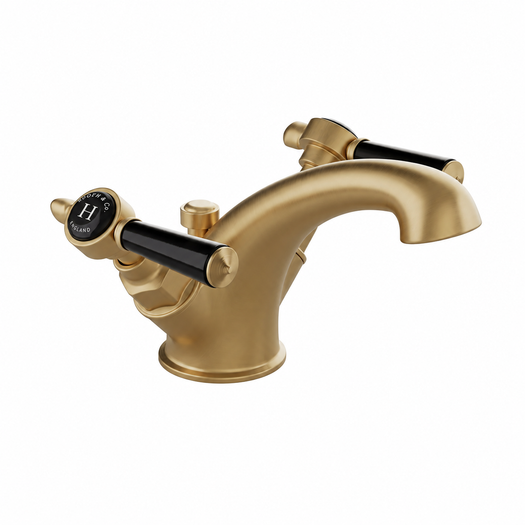 Booth & Co Axbridge Lever Handles Mono Basin Mixer With Pop Up Waste