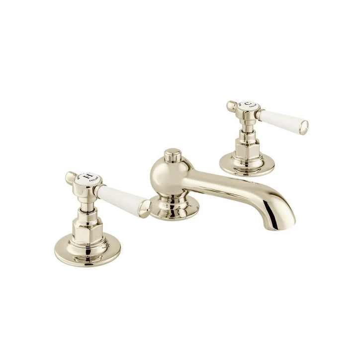 Booth & Co Axbridge Lever Handles 3 Hole Basin Mixer With Pop Up Waste