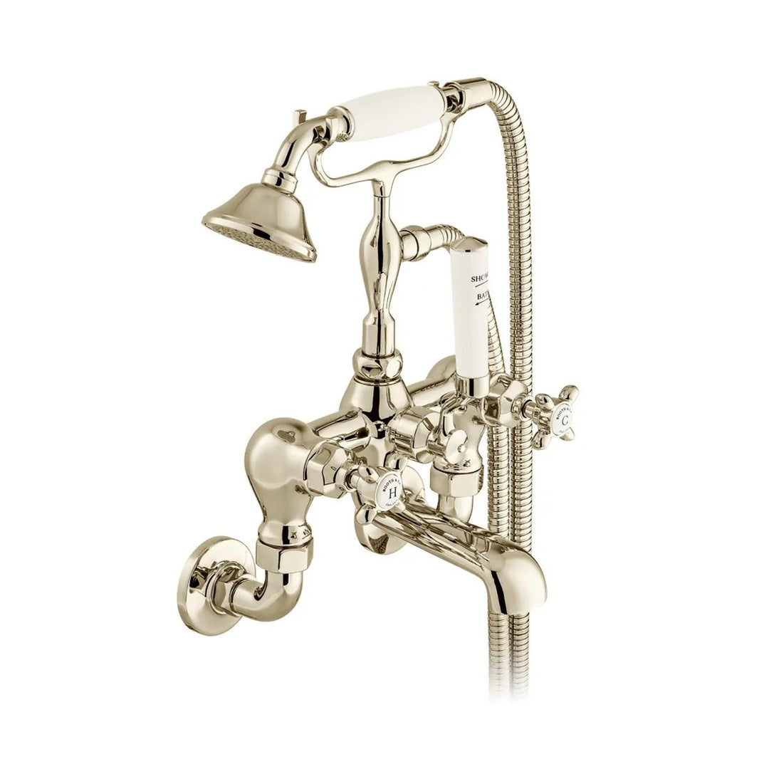 Booth & Co Axbridge Cross Handles Wall Mounted Bath Shower Mixer