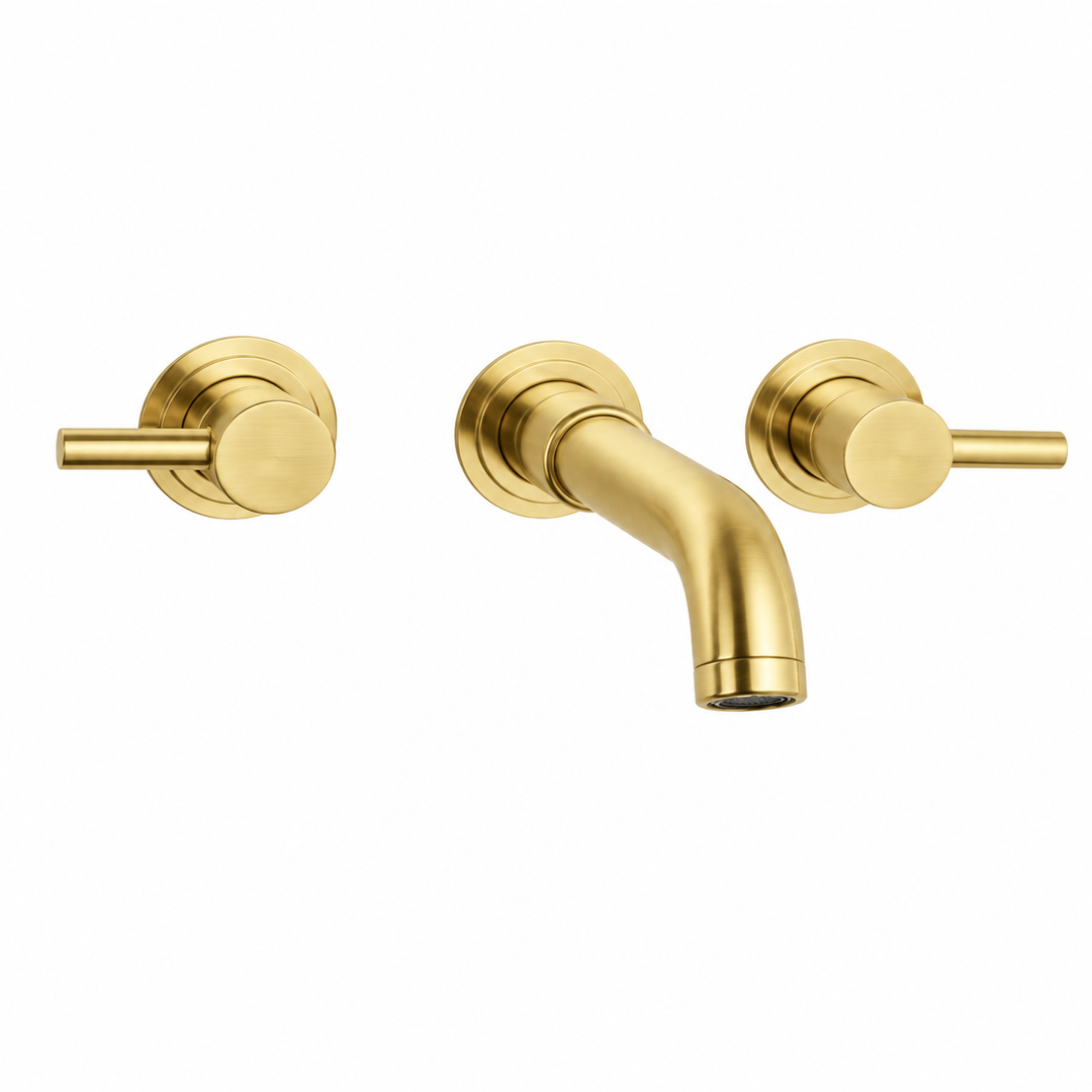 Swadling Absolute Wall Mounted Basin Mixer Tap With Curved Spout